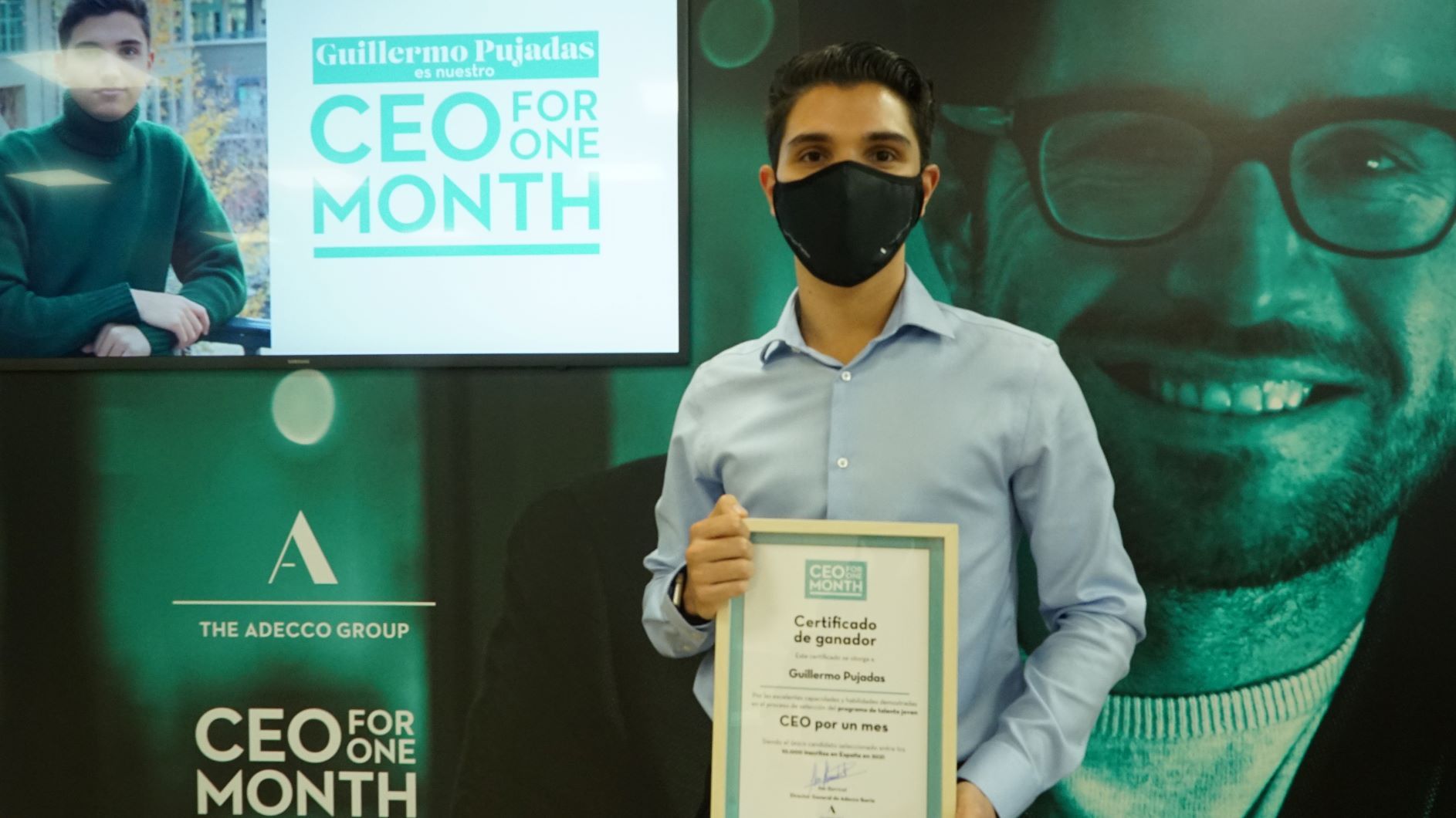 Guillermo Pujadas, de 21 años, dirigirá Adecco España durante un mes