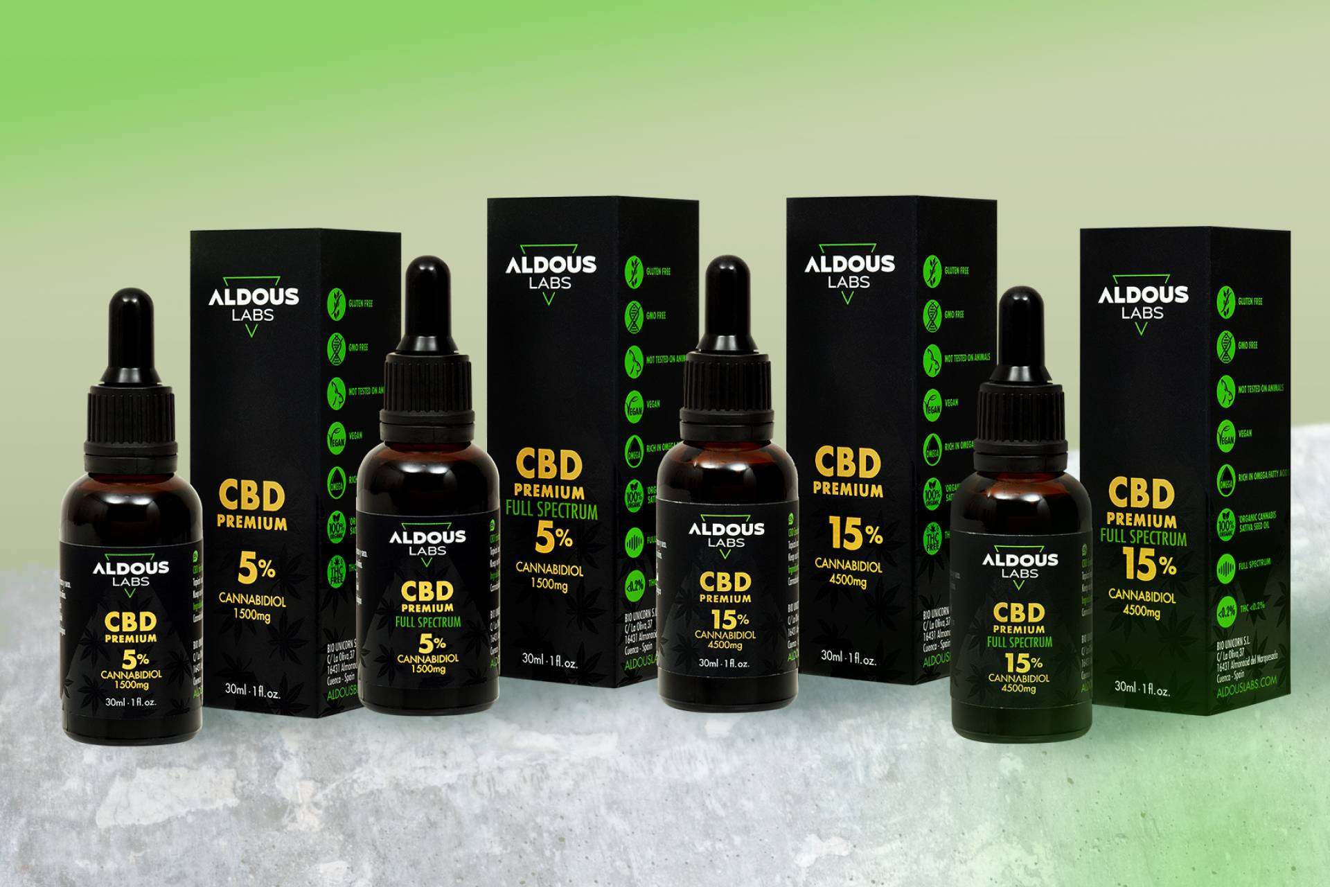 Aldous Bio baja los precios de sus aceites con CBD en su web y en diferentes marketplaces