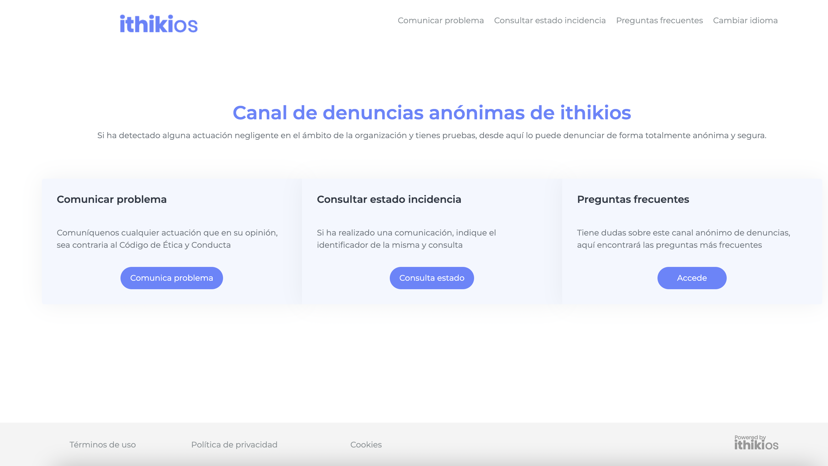 ithikios es la solución SaaS que permite implantar un canal de denuncia de irregularidades en las empresas
